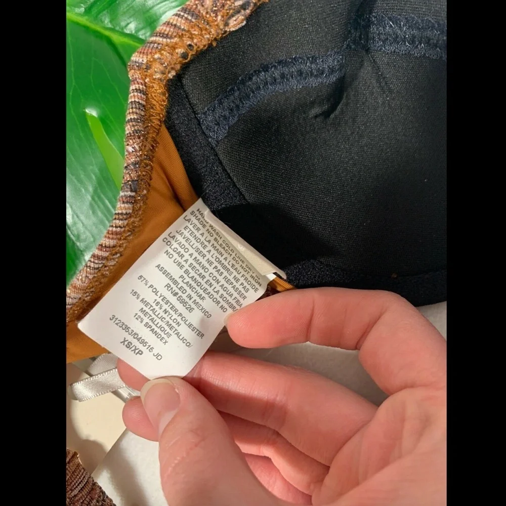 NWT $96 Ale By Alessandra Ambrosio Copper Underwire Bikini Top [ SZ XS ] brown‎